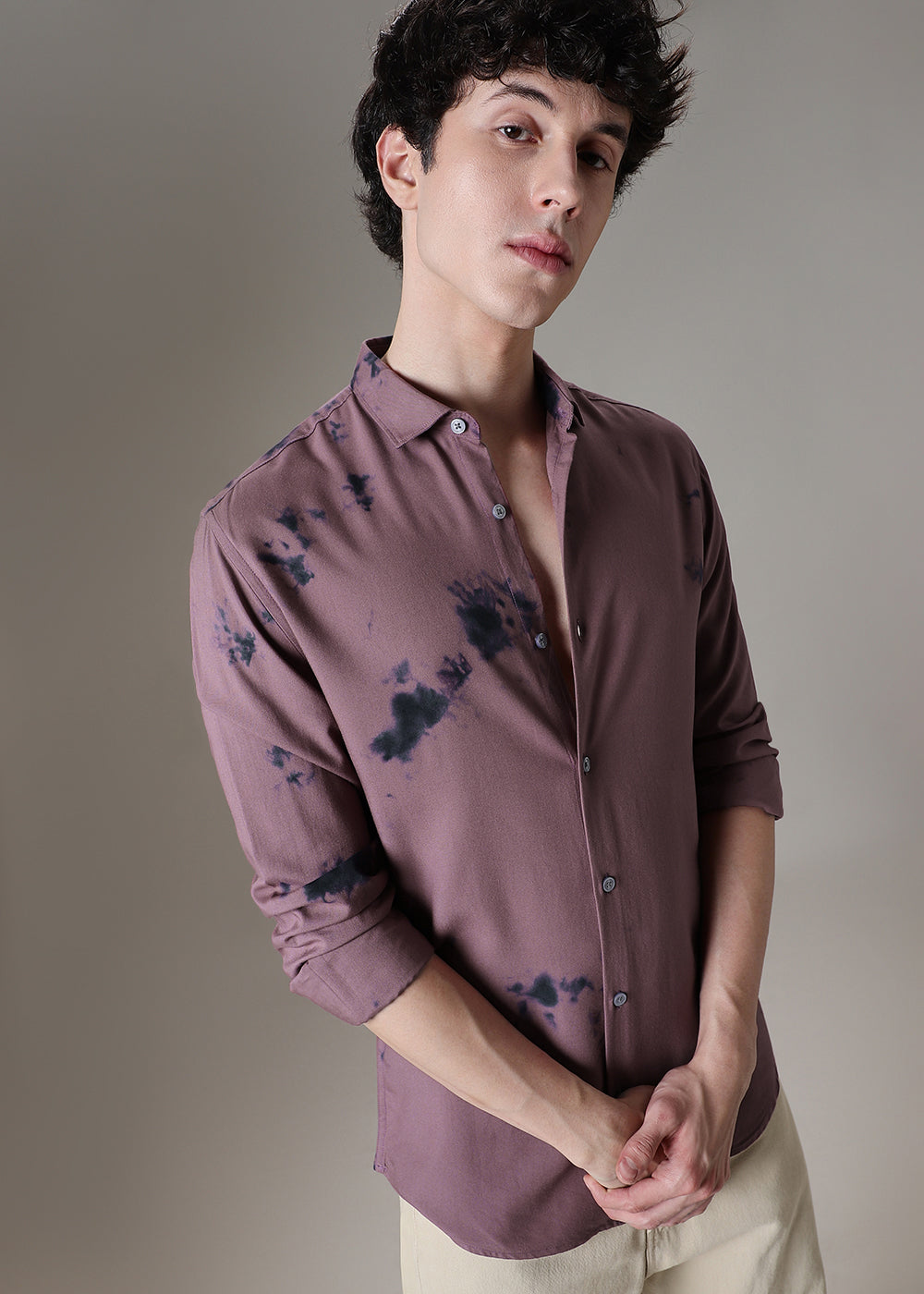 Mauve Dye Printed Shirt