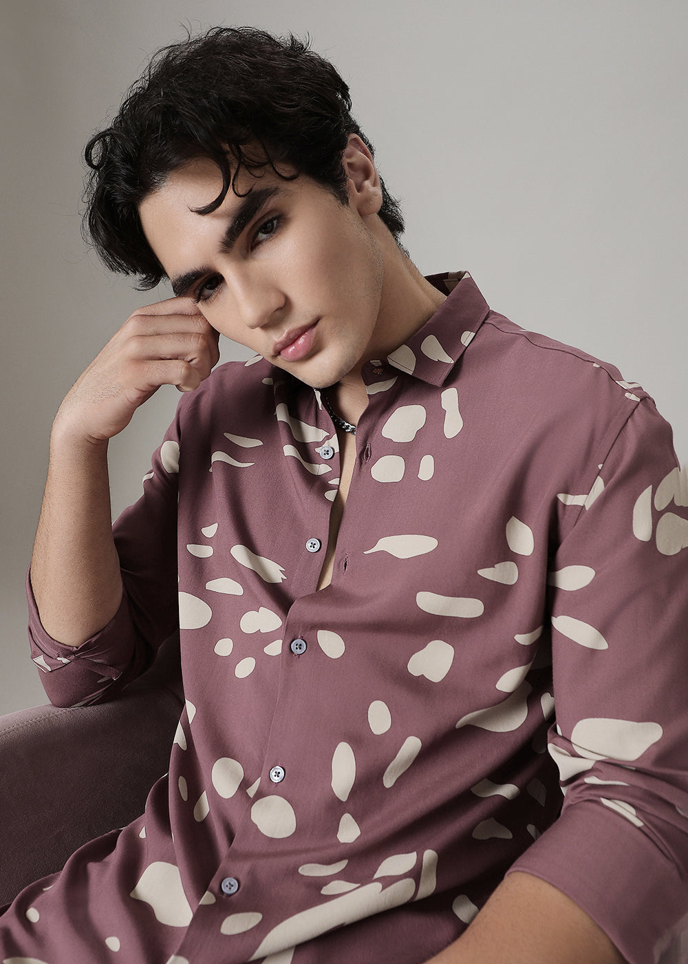 Mauve Printed Shirt