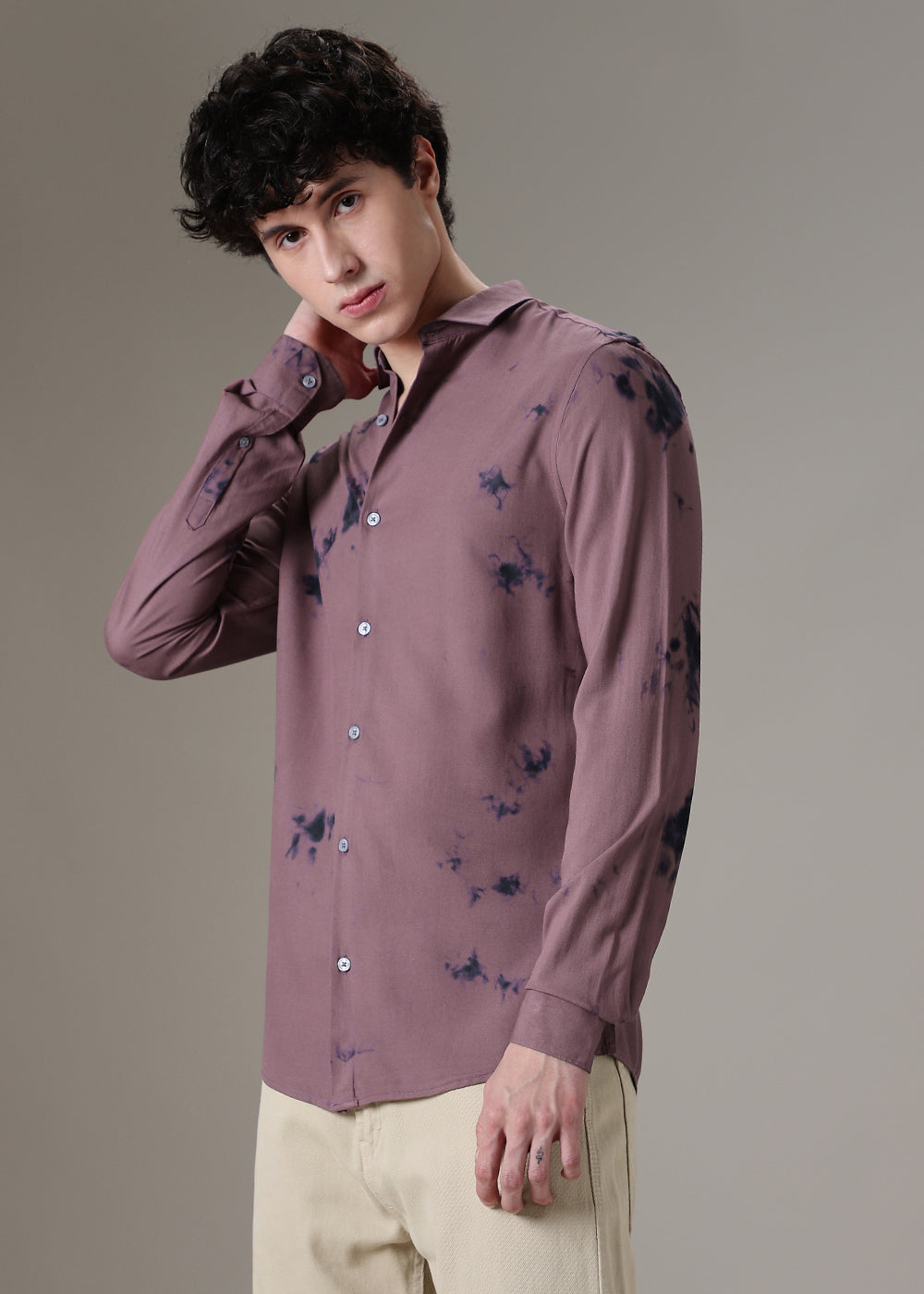 Mauve Dye Printed Shirt