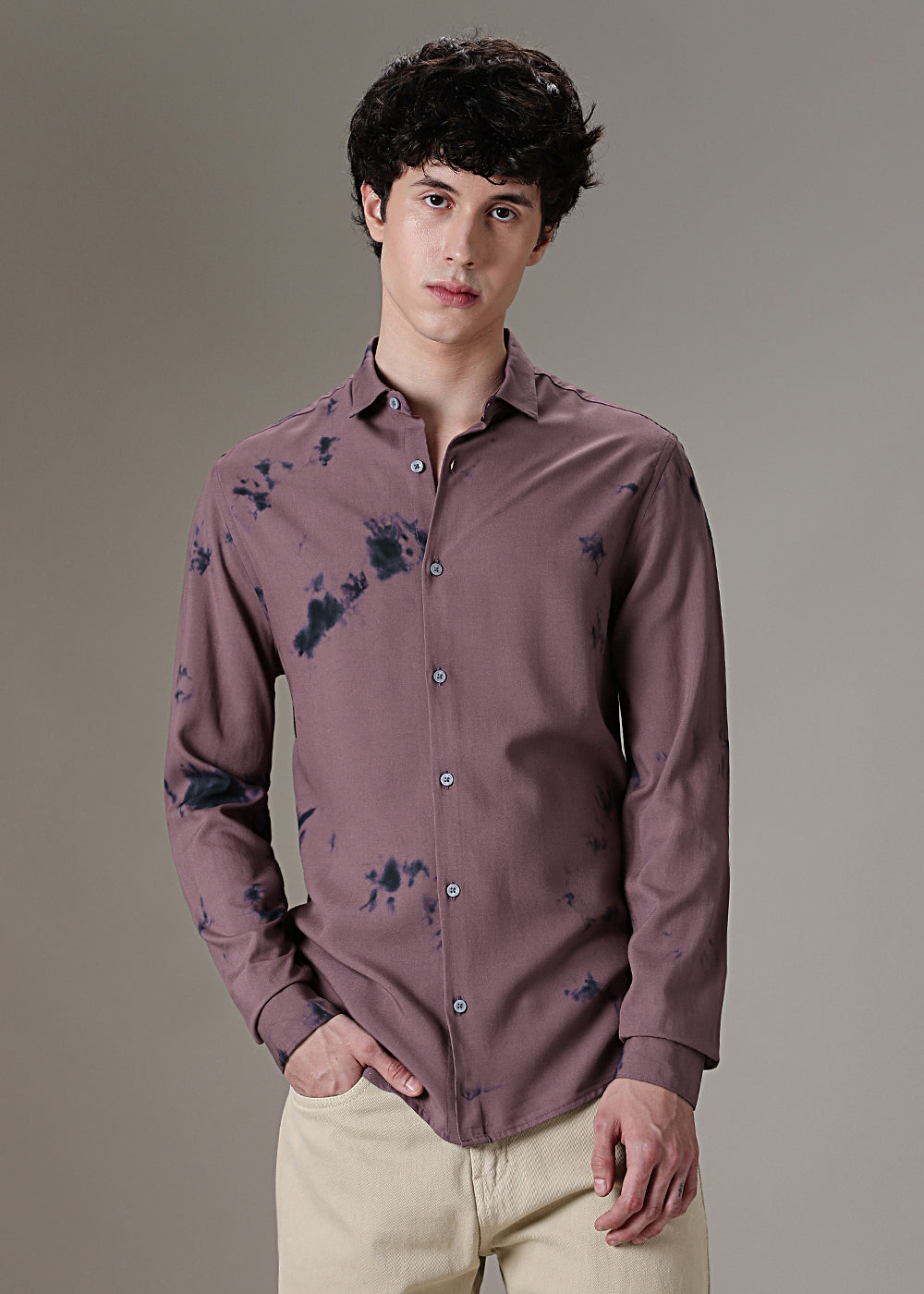 Mauve Dye Printed Shirt