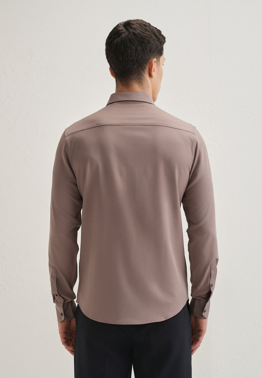 Mauve Wrinkle Free Stitchless Placket Shirt
