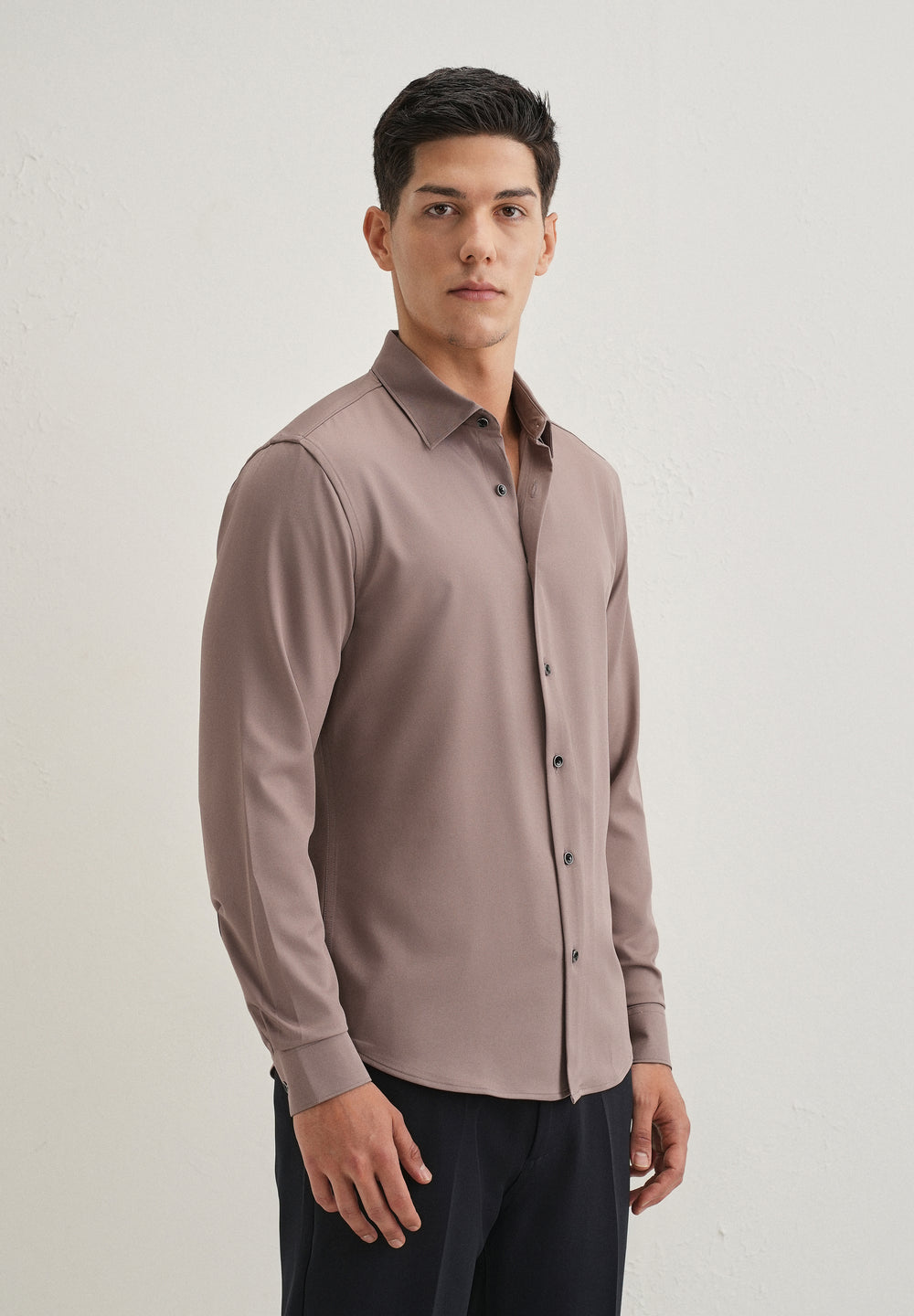 Mauve Wrinkle Free Stitchless Placket Shirt