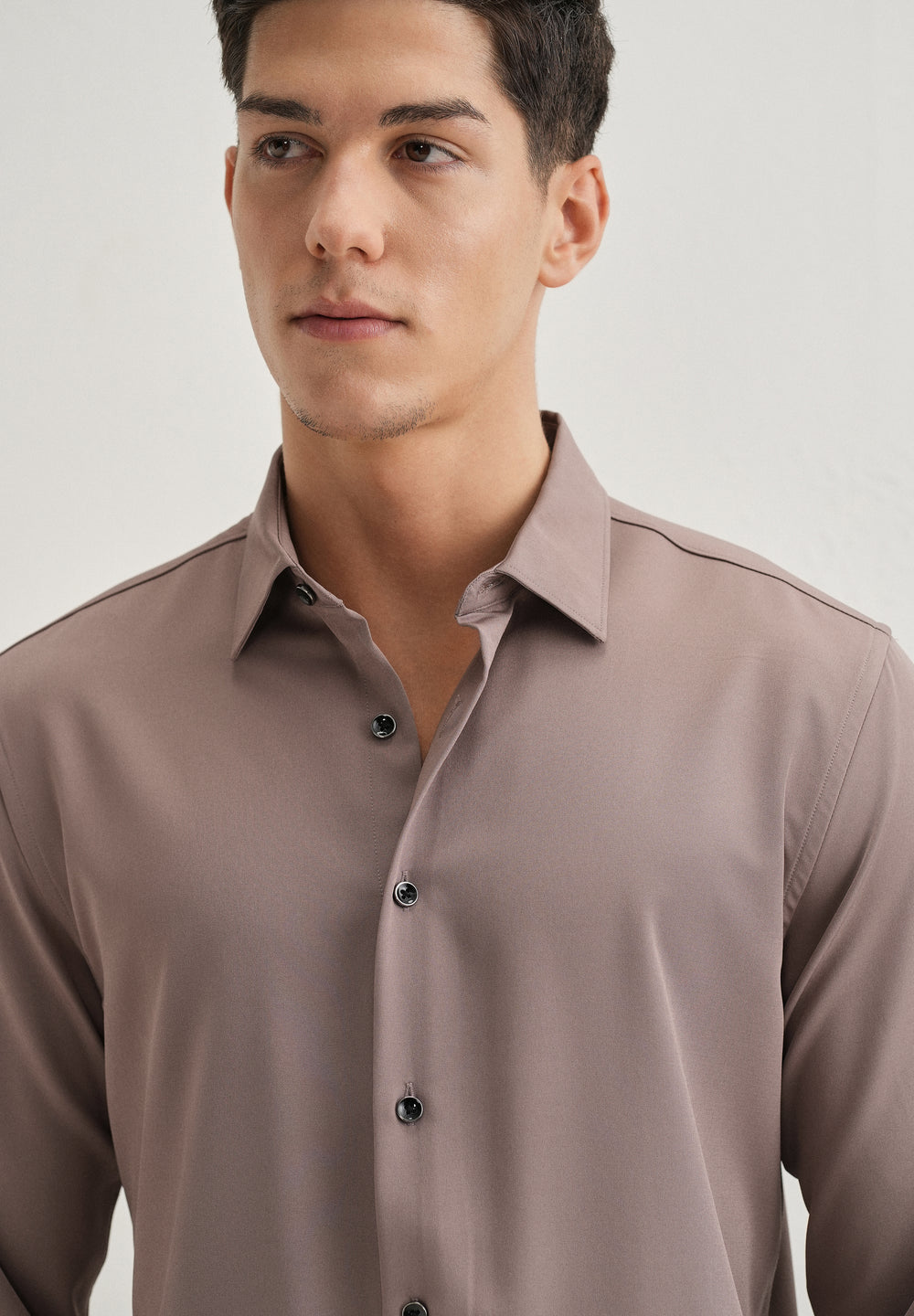 Mauve Wrinkle Free Stitchless Placket Shirt