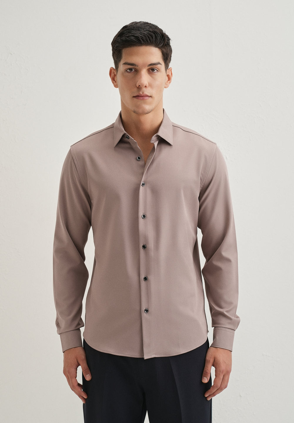 Mauve Wrinkle Free Stitchless Placket Shirt