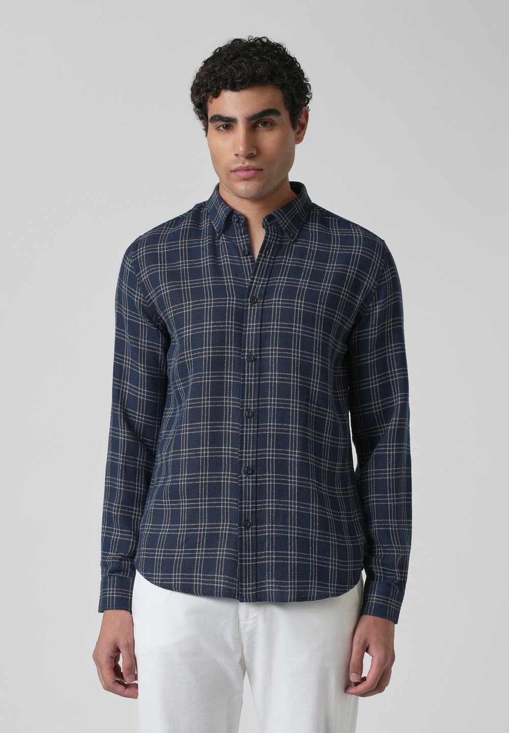 Melange Blue Cannon Check Shirt