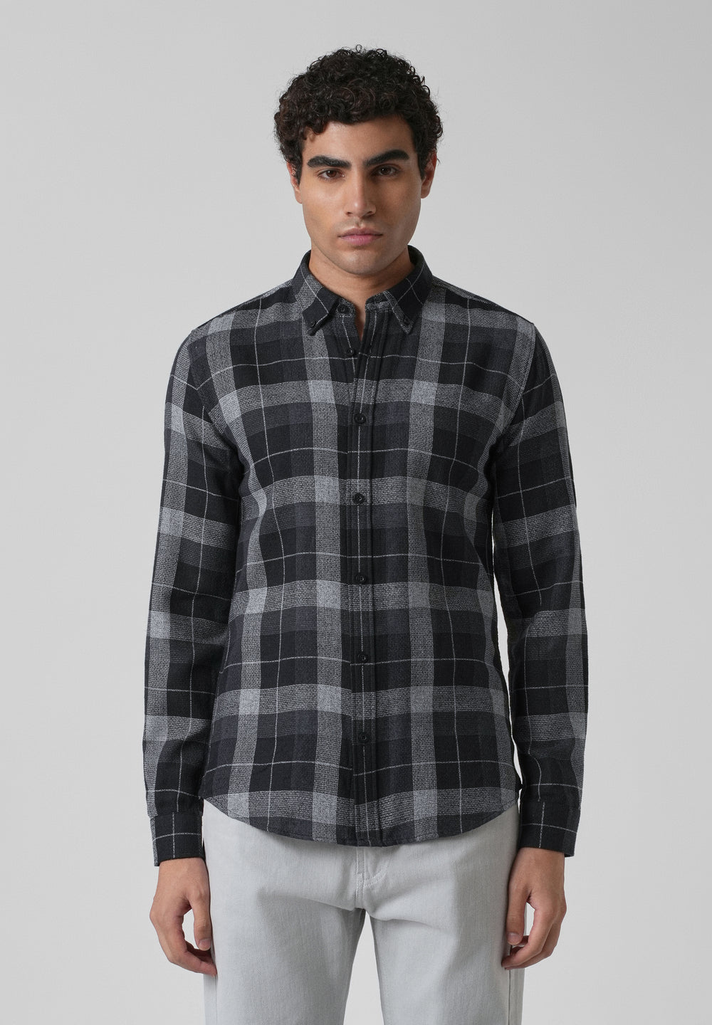 Melange Boldsquare Black Check Shirt