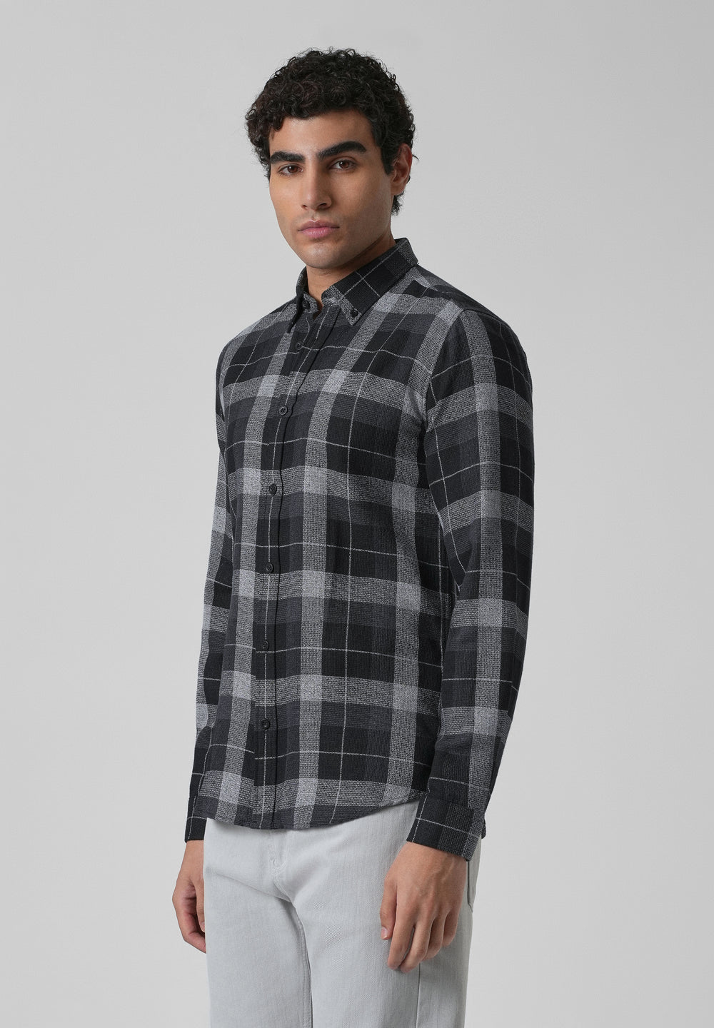 Melange Boldsquare Black Check Shirt