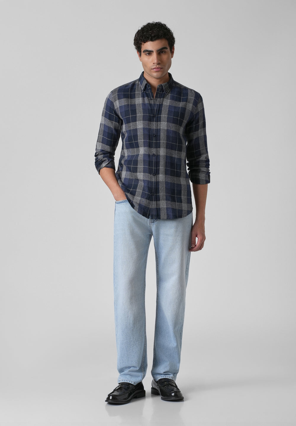 Melange Boldsquare Blue Check Shirt