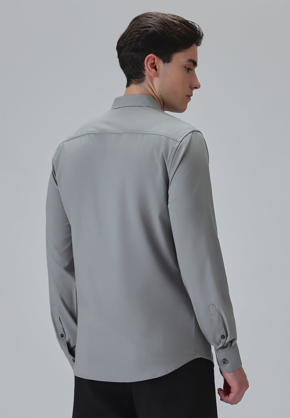Melange Cloud Grey Plain Wrinkle Free Shirt