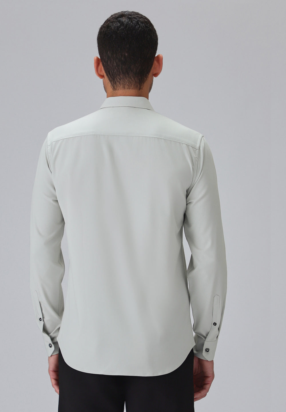 Melange Grey Plain Wrinkle Free Shirt