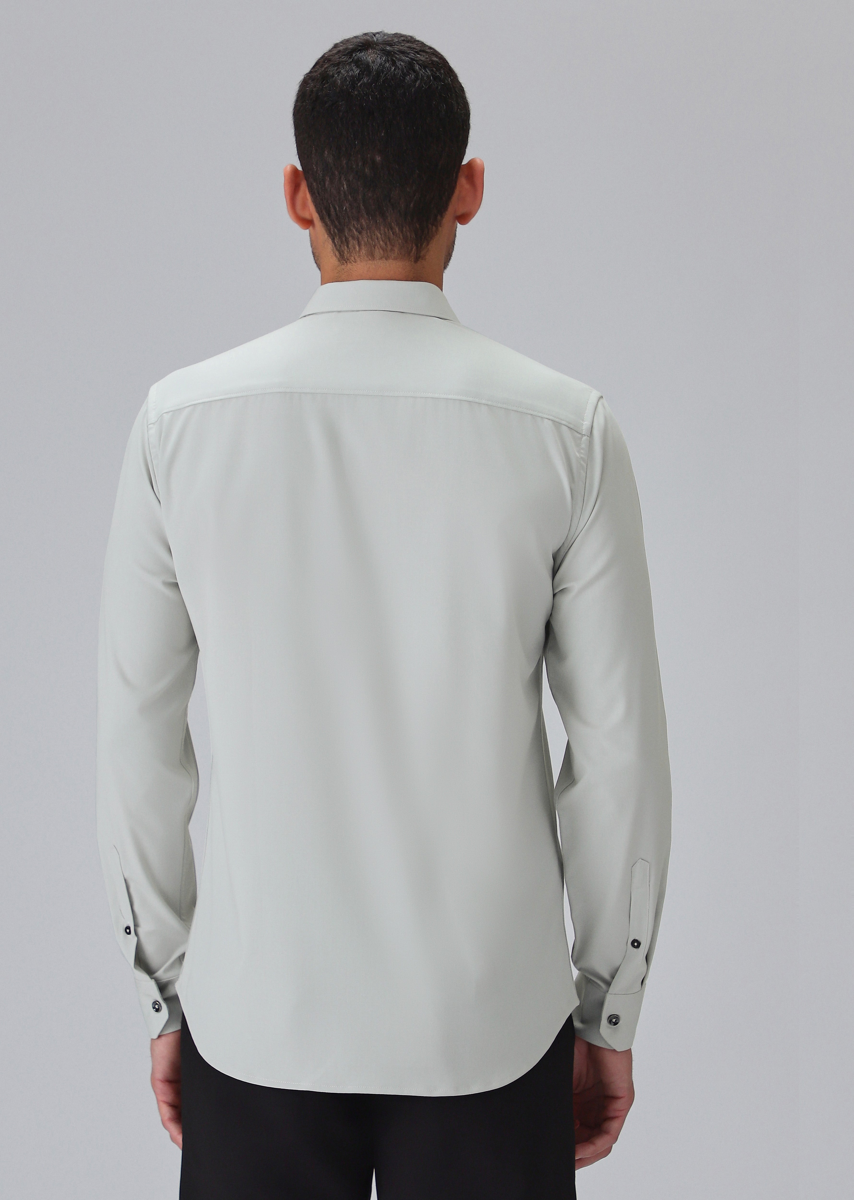 Melange Grey Wrinkle Free Shirt