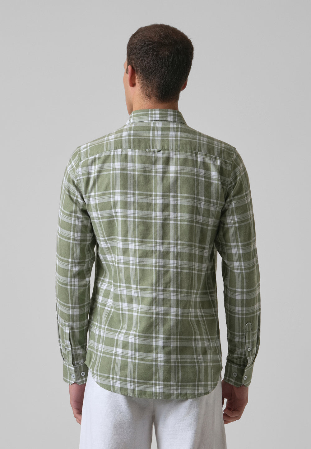 Melange Light Green Check Shirt