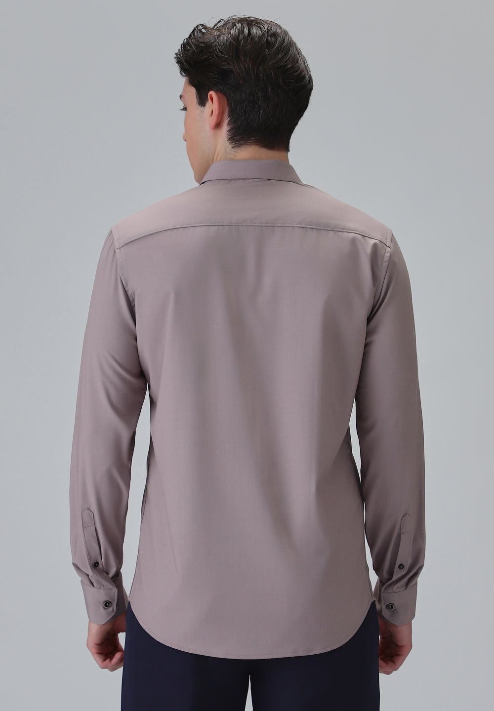 Melange Nude Pink Plain Wrinkle Free Shirt