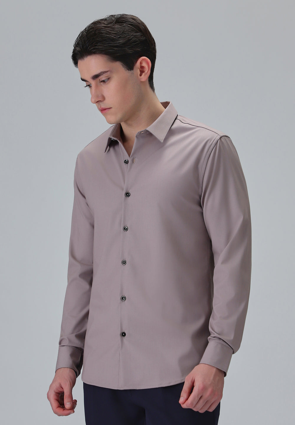 Melange Nude Pink Plain Wrinkle Free Shirt