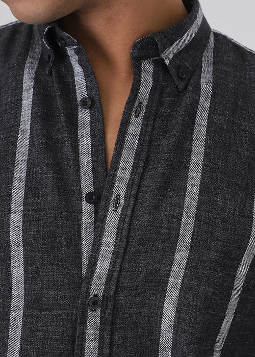 Melange Parallel Gray Stripe shirt