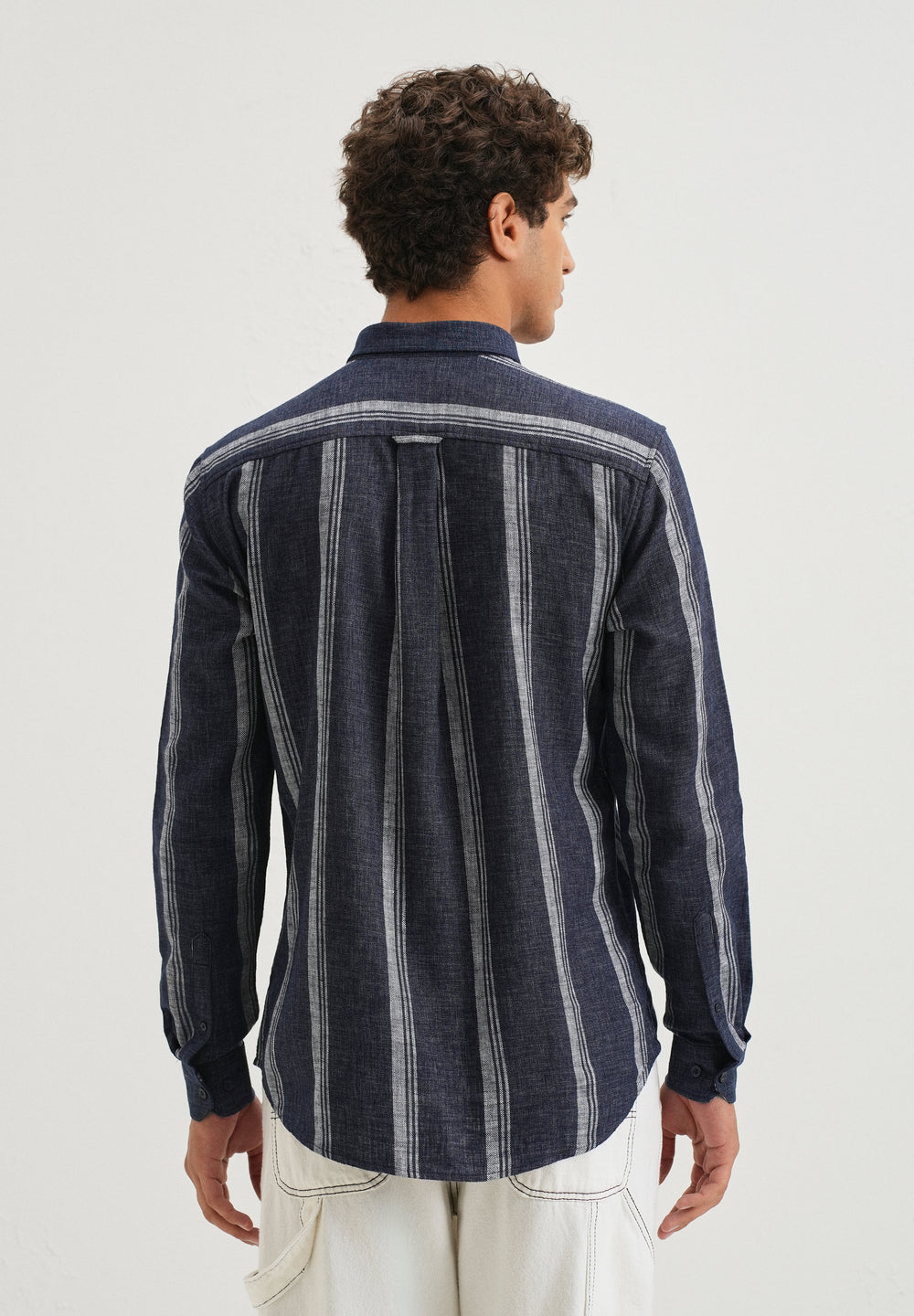Melange Triadic Blue Stripe Shirt