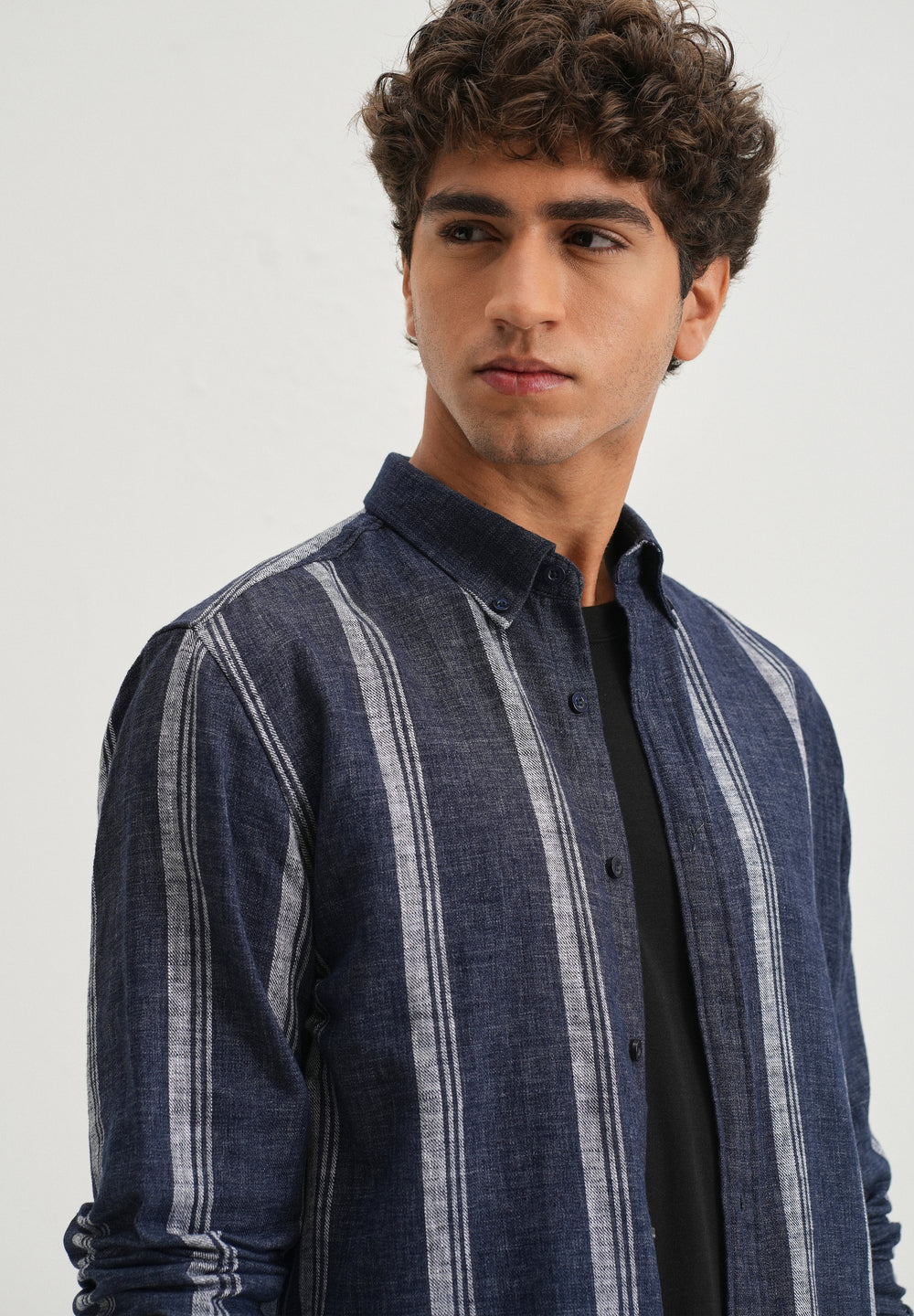 Melange Triadic Blue Stripe Shirt