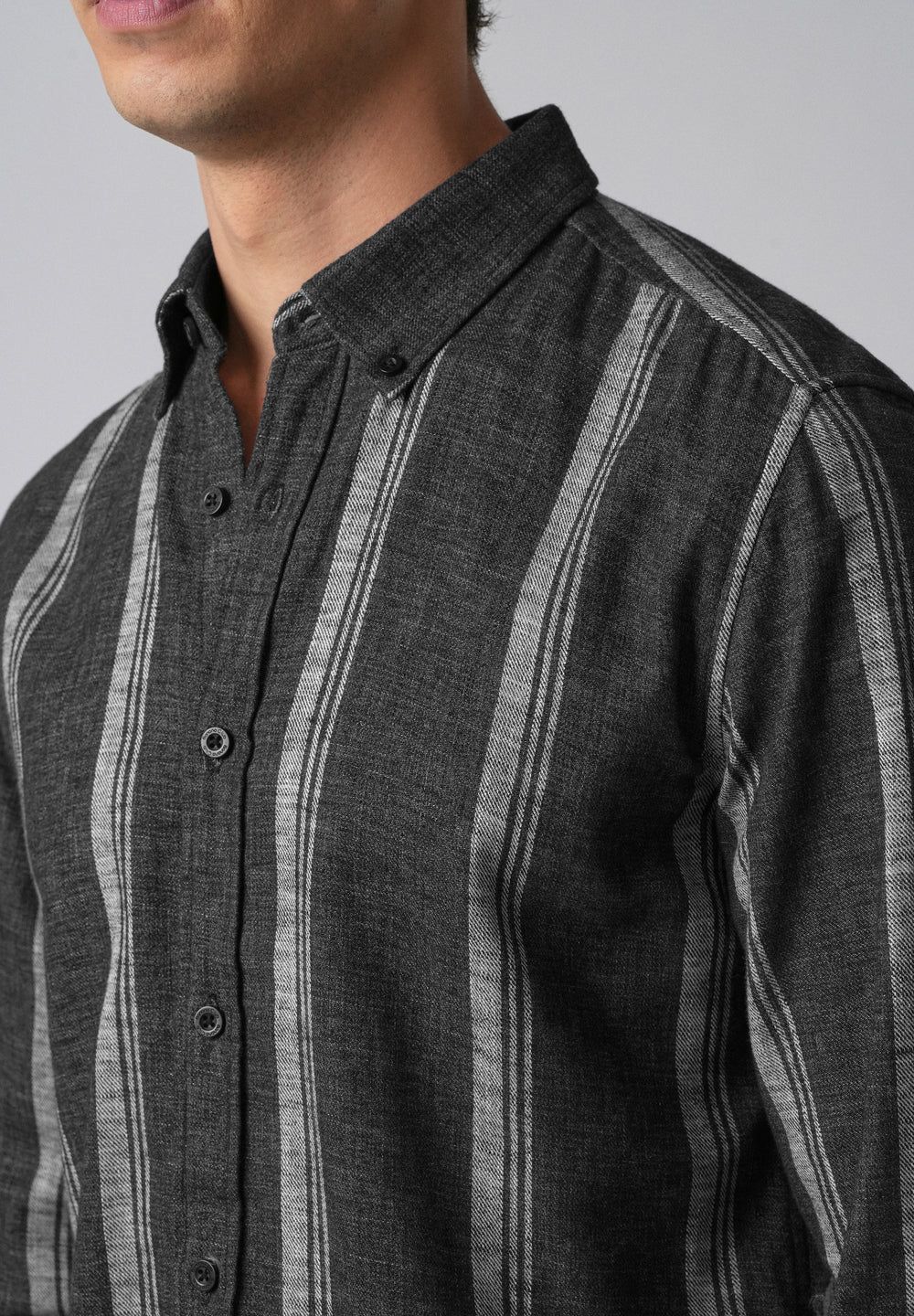 Melange Triadic Gray Stripe Shirt