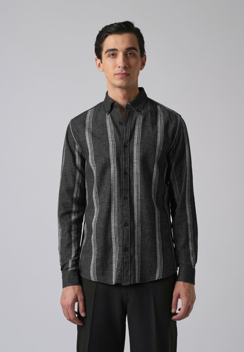 Melange Triadic Gray Stripe Shirt