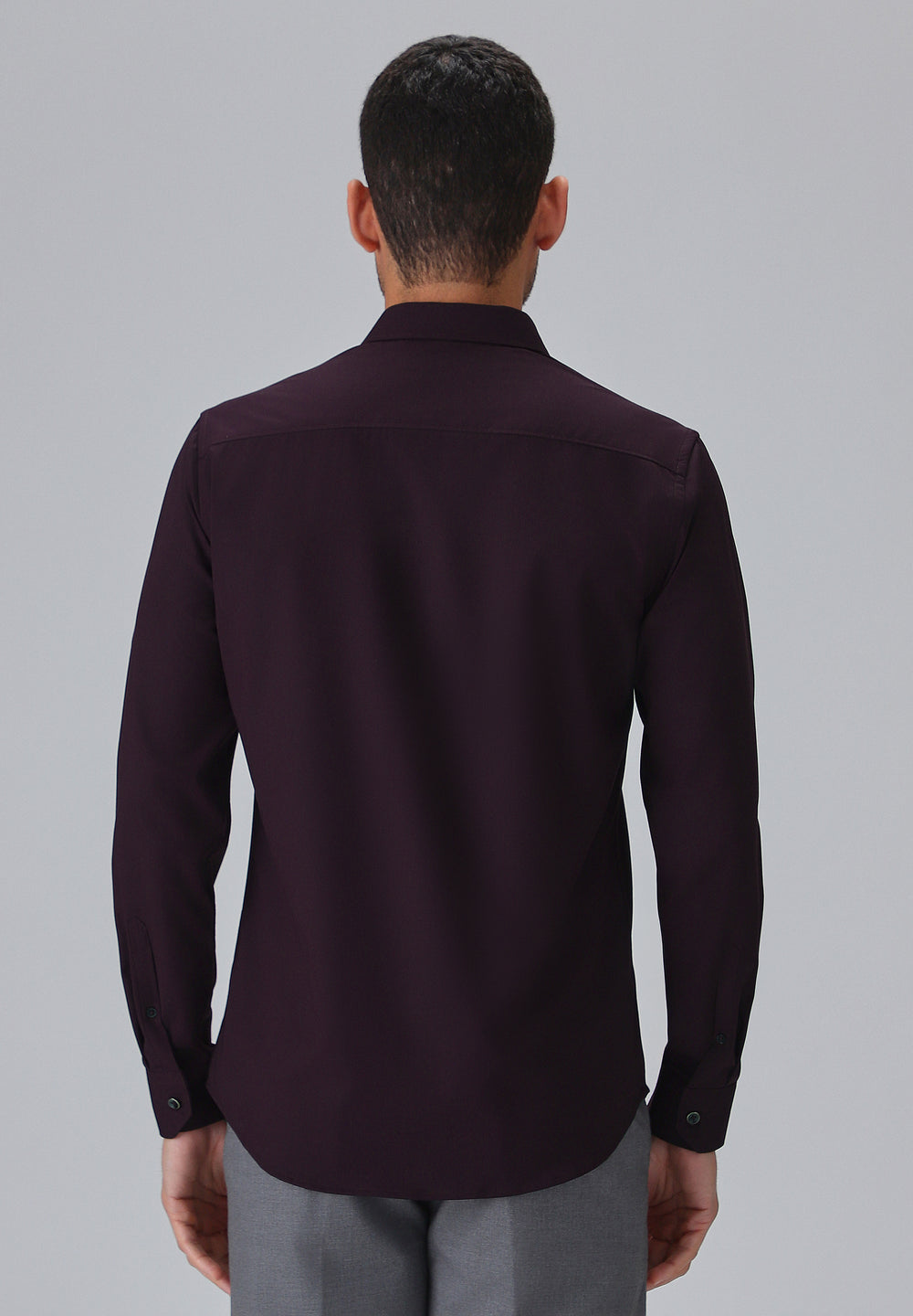 Melange Wine Plain Wrinkle Free Shirt