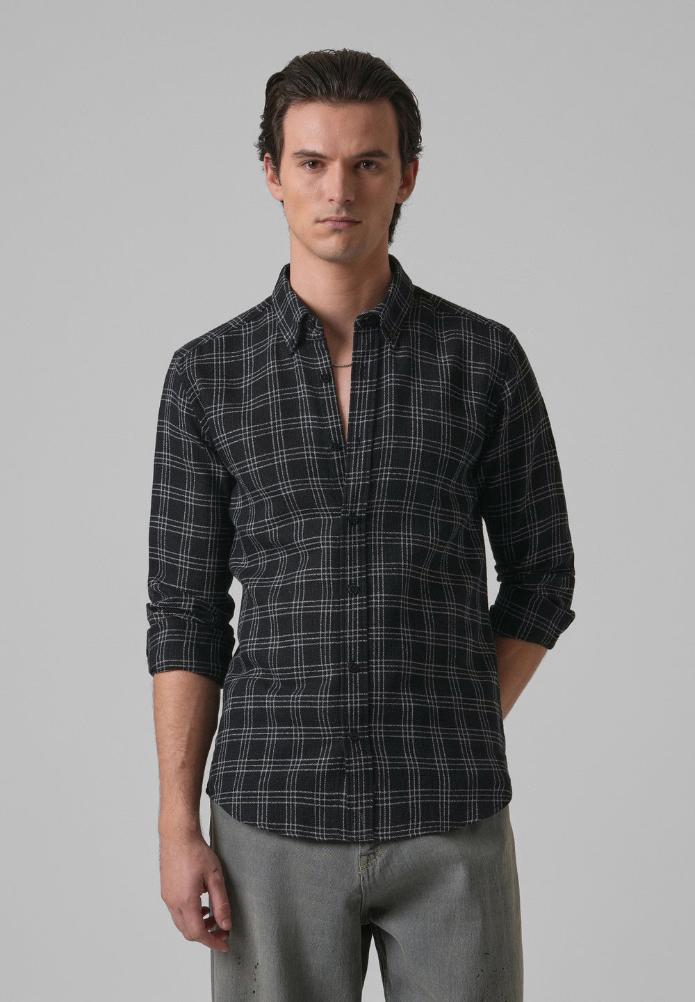 Melange Black Cannon Check Shirt