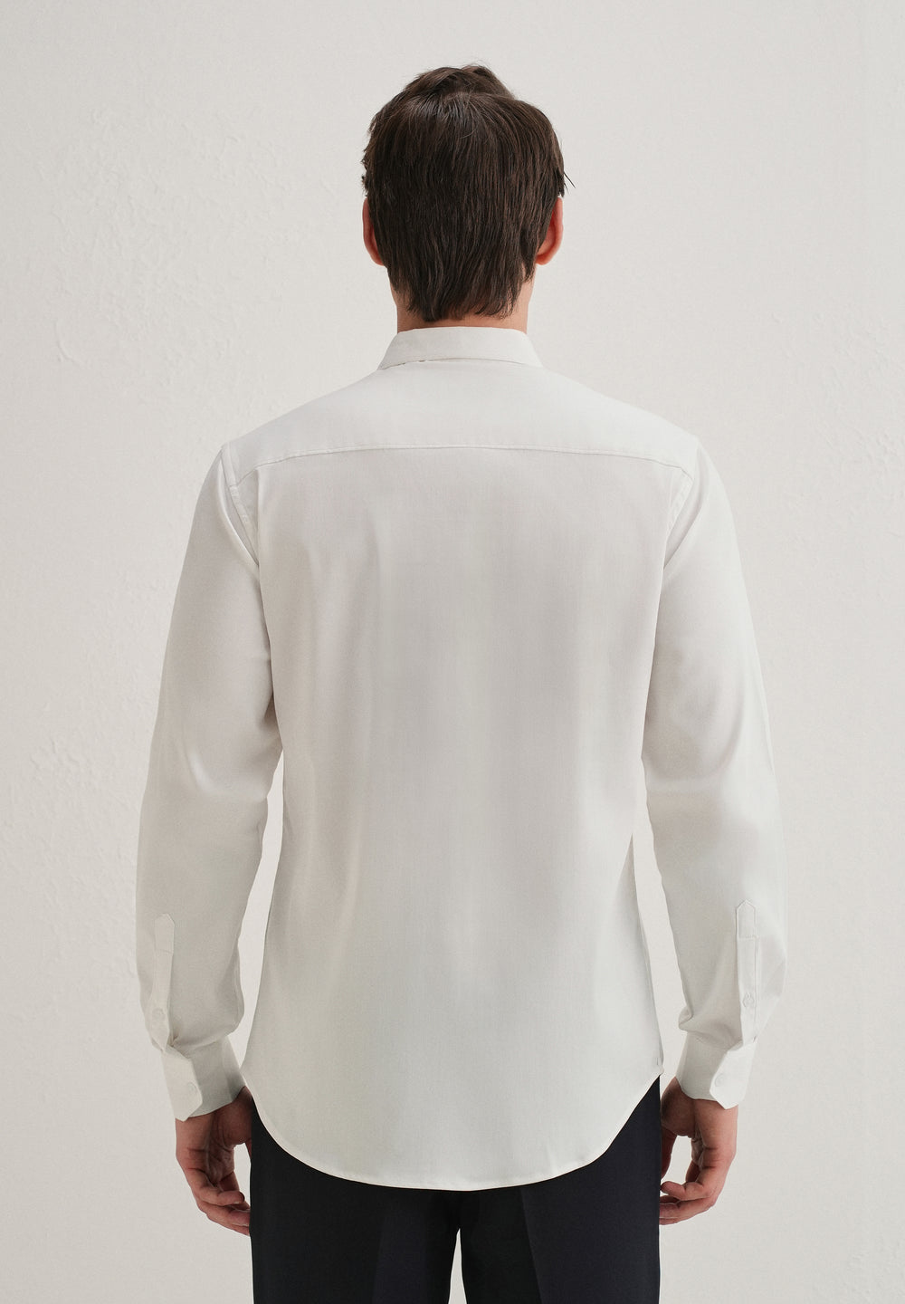 Metallic Bird Brooch White Designer Shirt