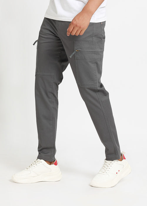 Meteor Grey Zip Cargo Pants