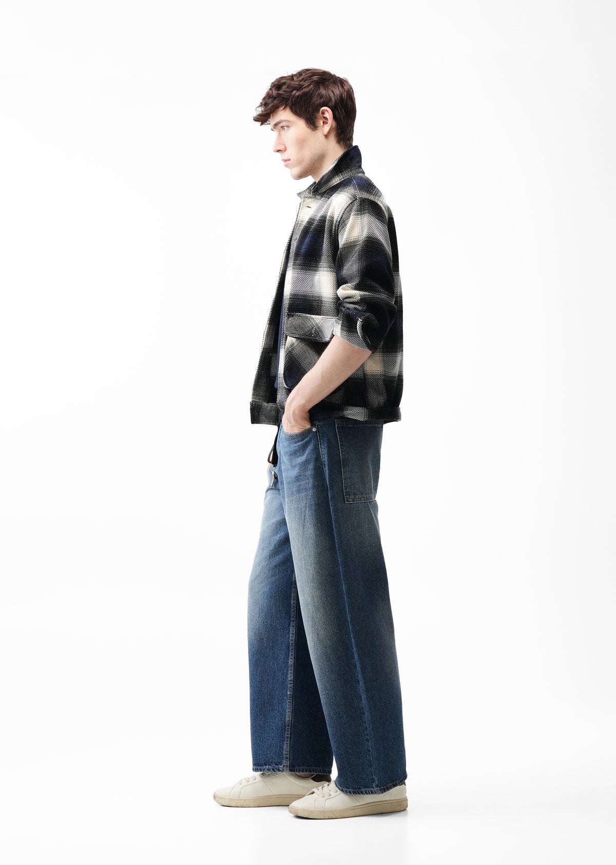Mid Blue Barrel Fit Jeans