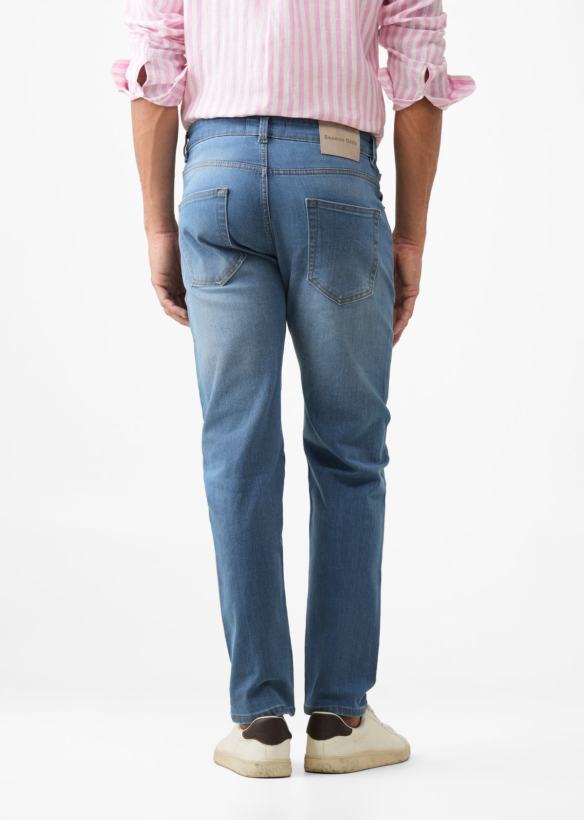 Mid Blue Faded Slim Fit Jeans