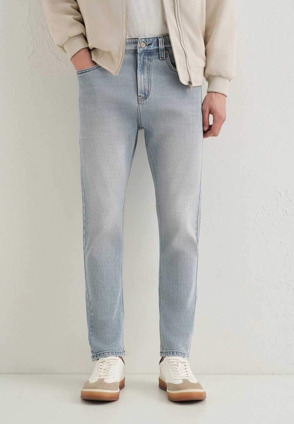 Mid Blue Straight Fit Denim