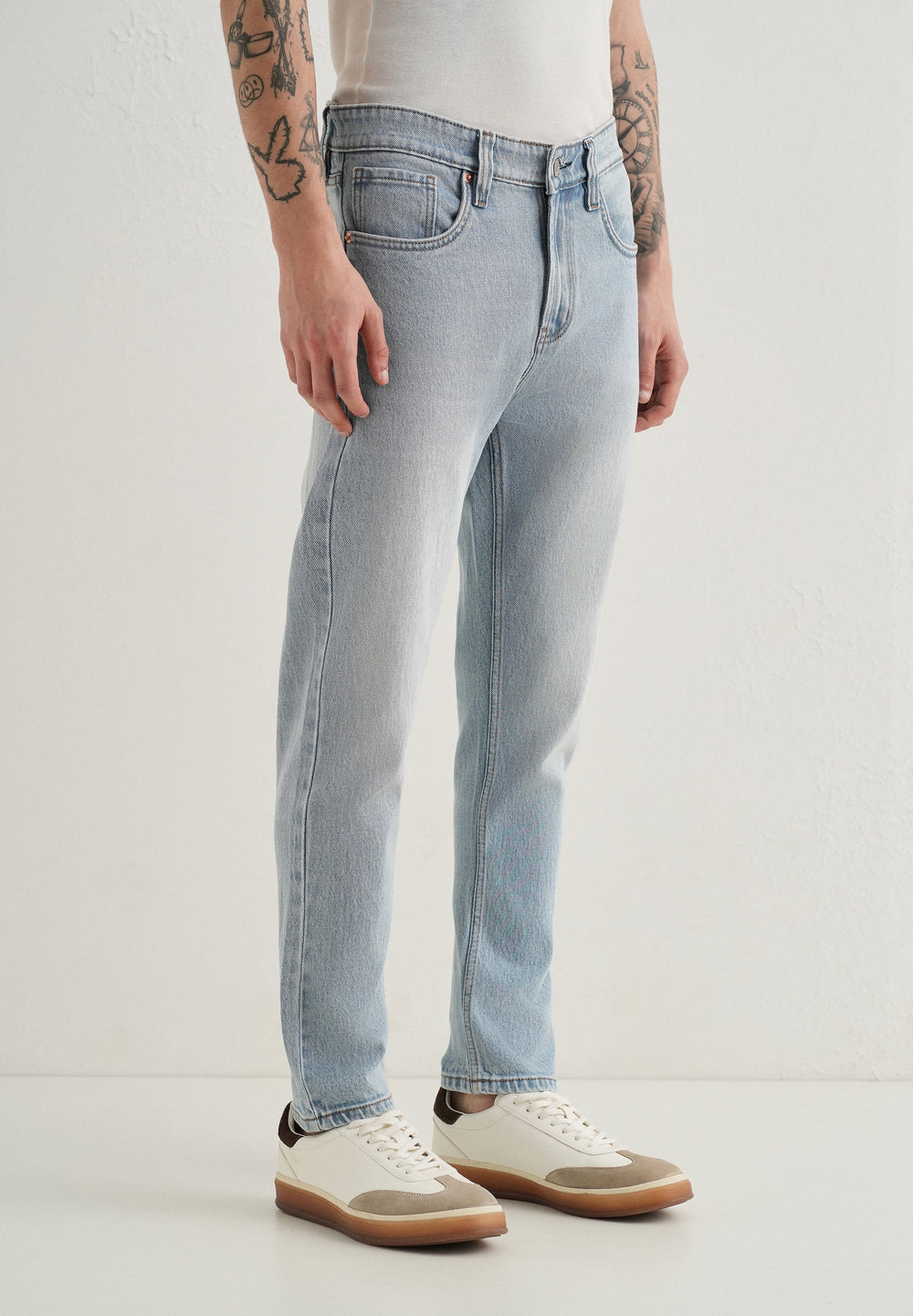 Mid Blue Straight Fit Denim