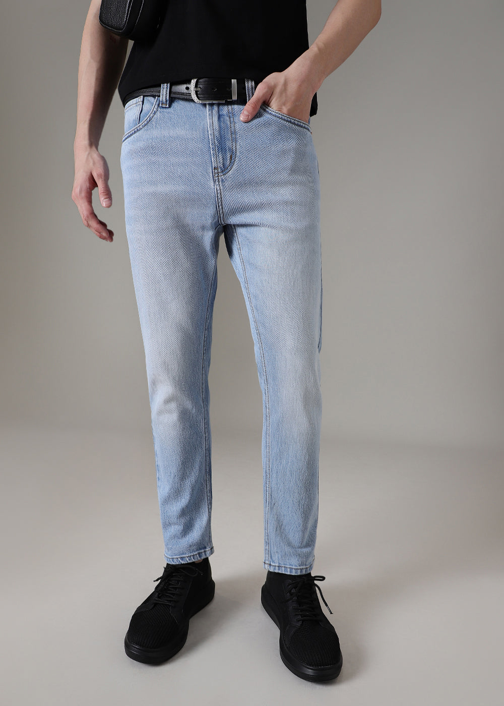 Mid Blue Straight Fit Denim