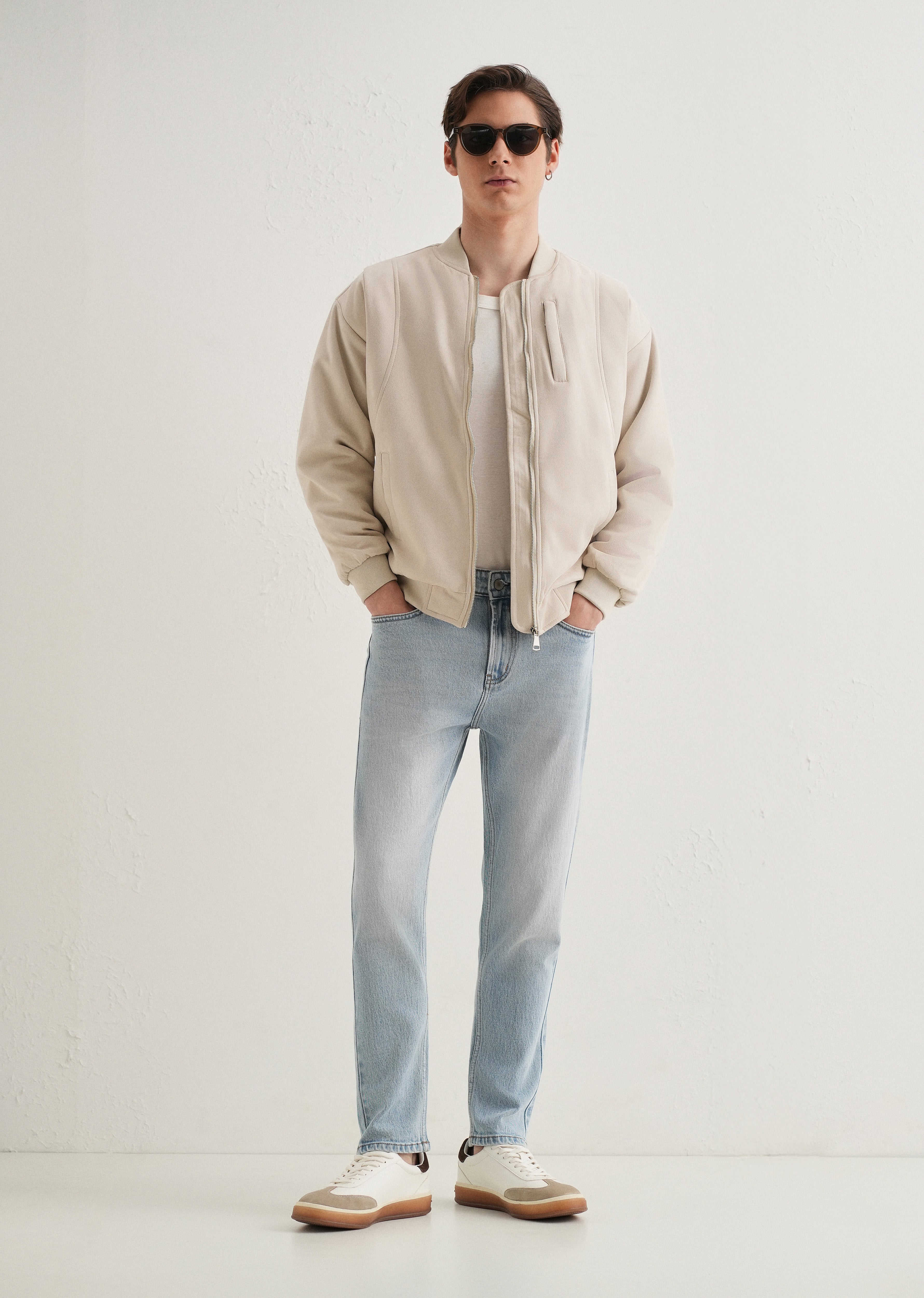 Mid Blue Straight Fit Denim