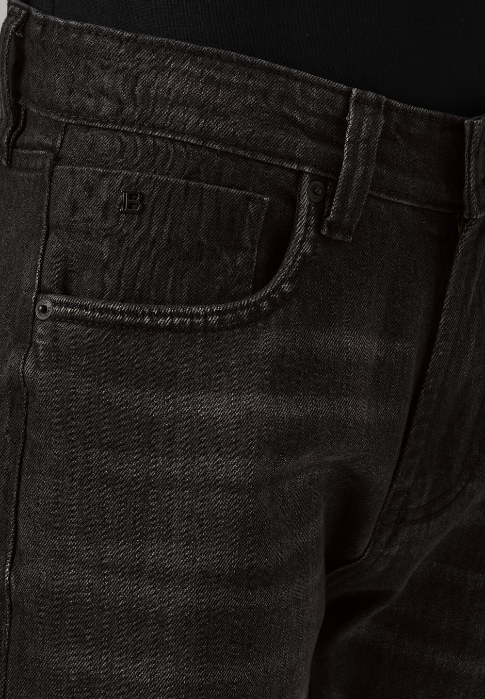 Mid Fade Black Straight Fit Jeans