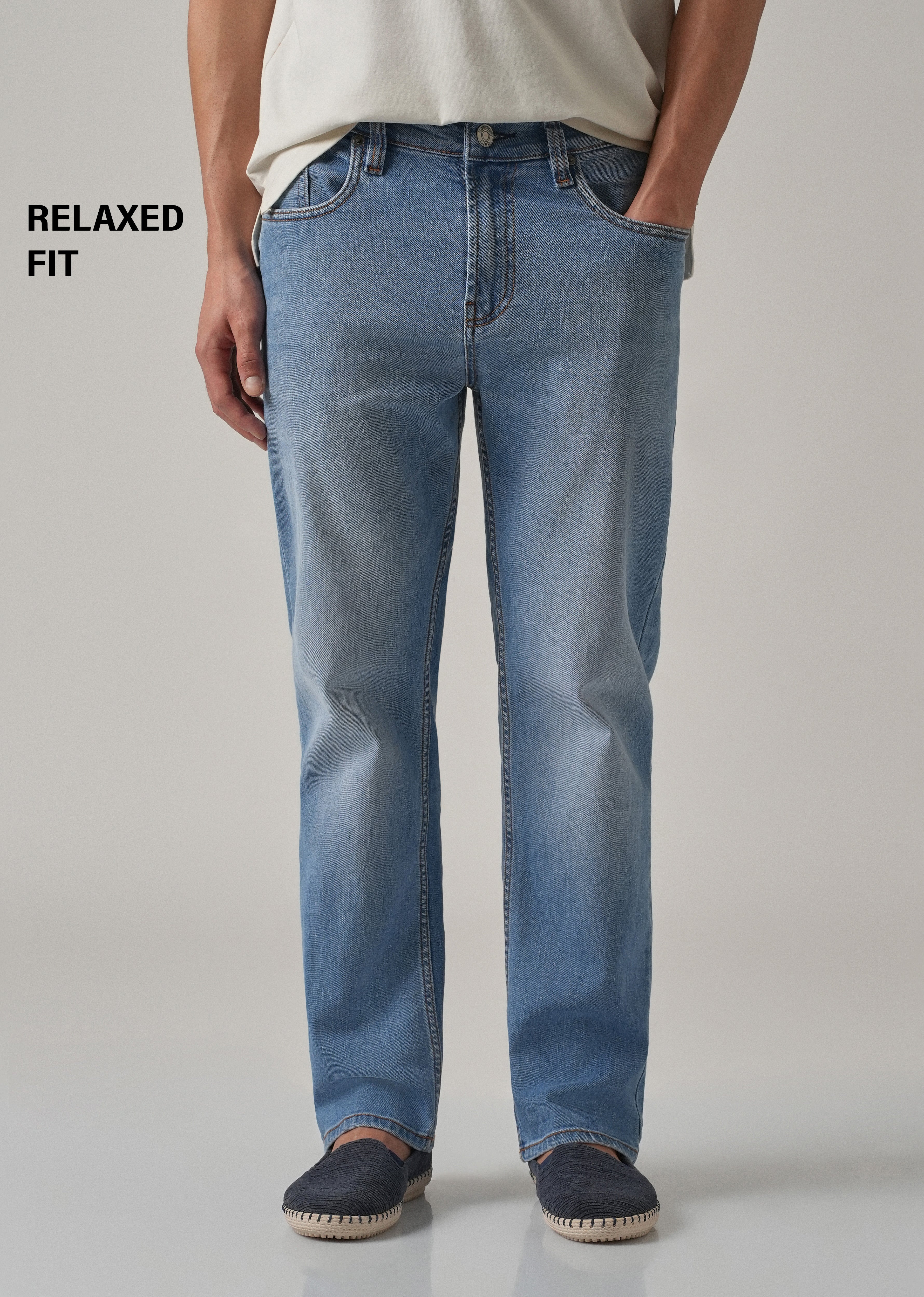 Mid Blue Relaxed Fit Jeans