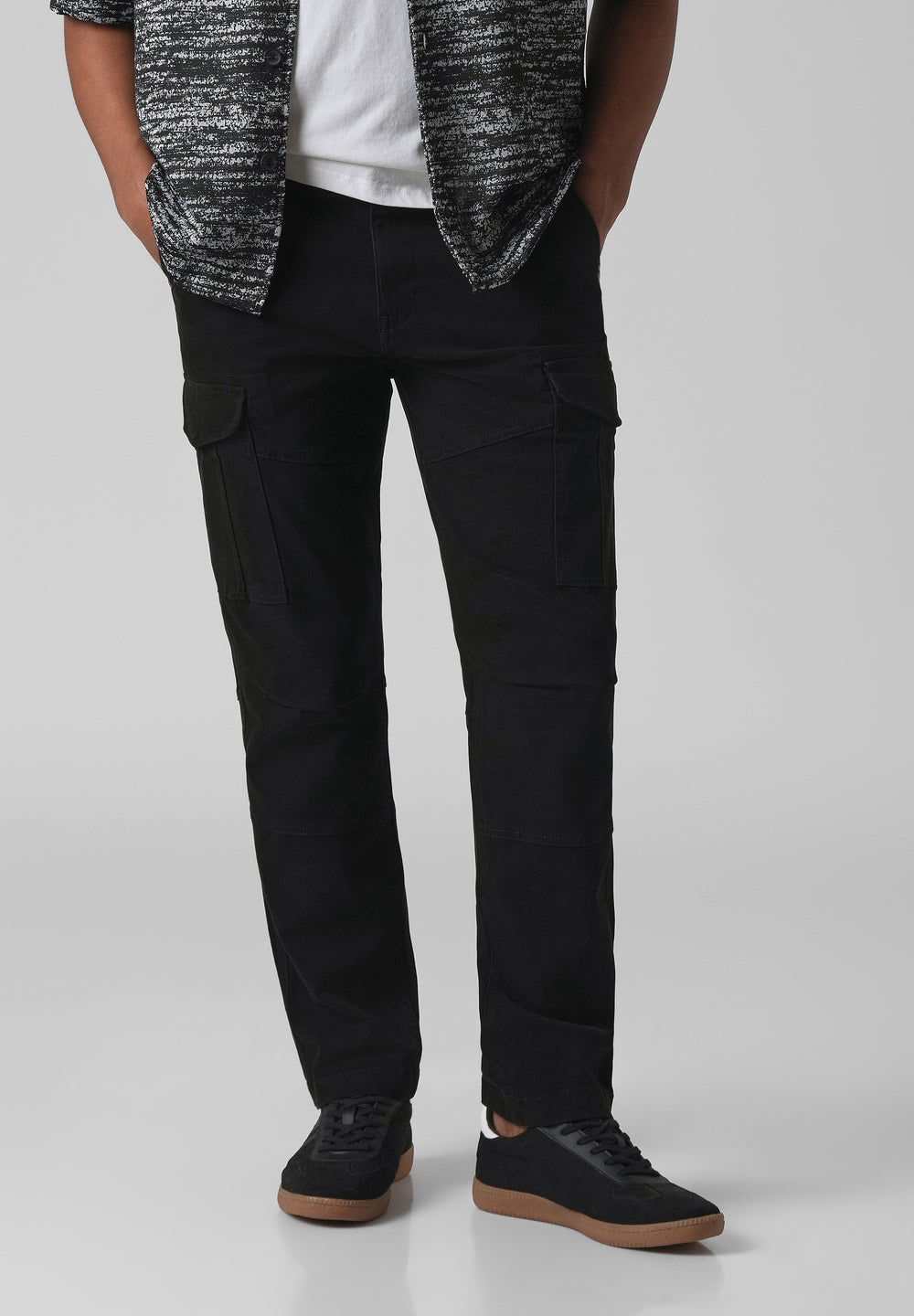 Midnight Black Regular Fit Cargo Pant