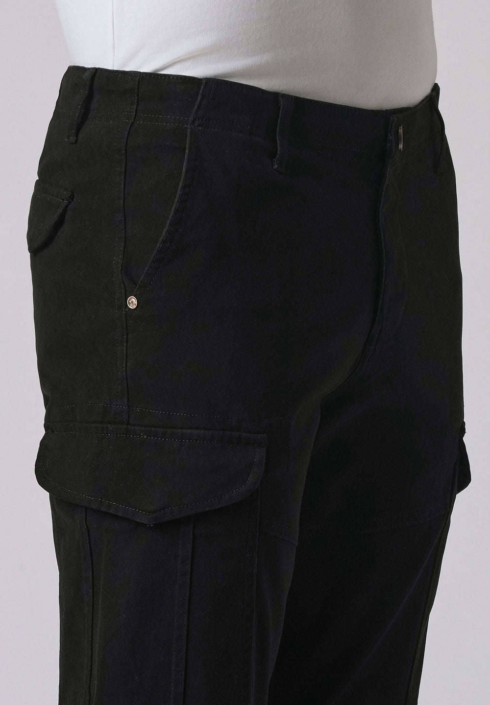 Midnight Black Regular Fit Cargo Pant
