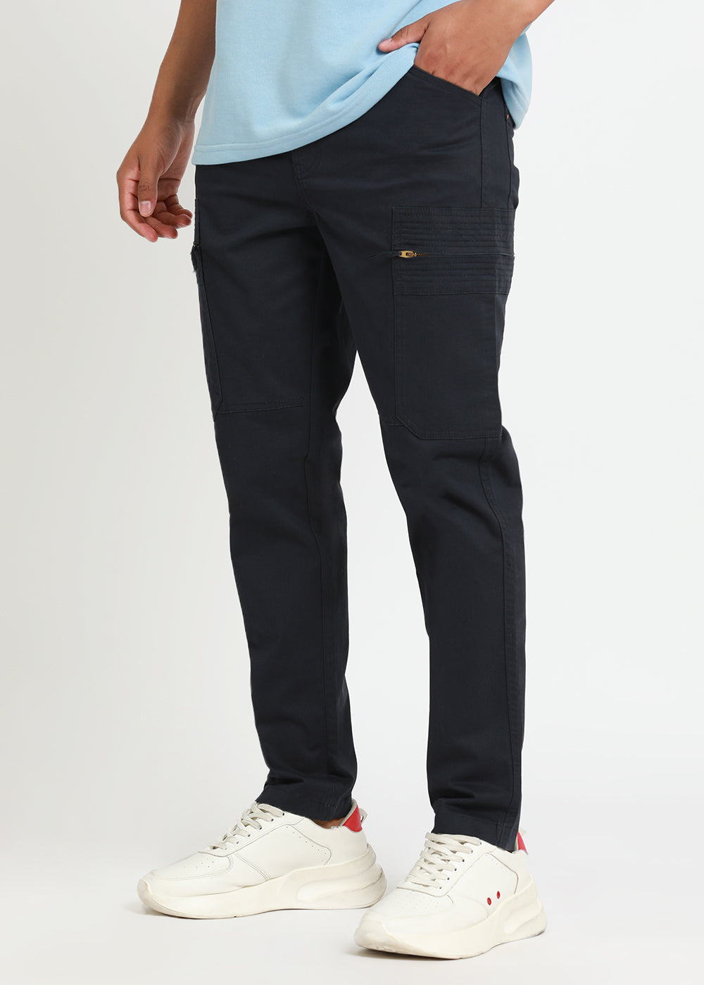 Midnight Blue Zip Cargo Pants