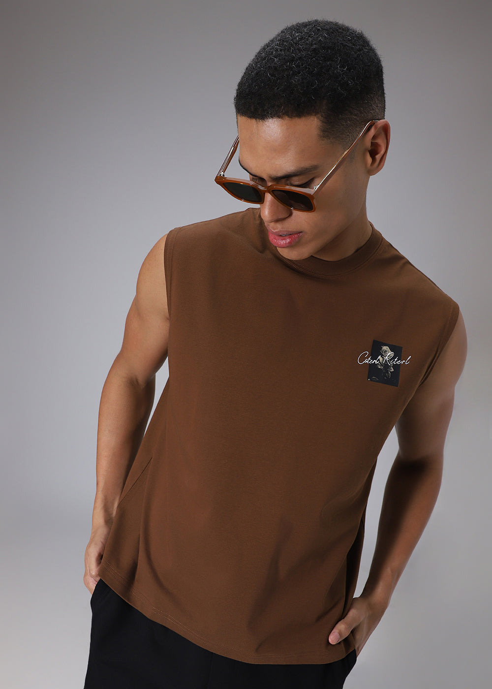 Midnight Motif Brown Tank