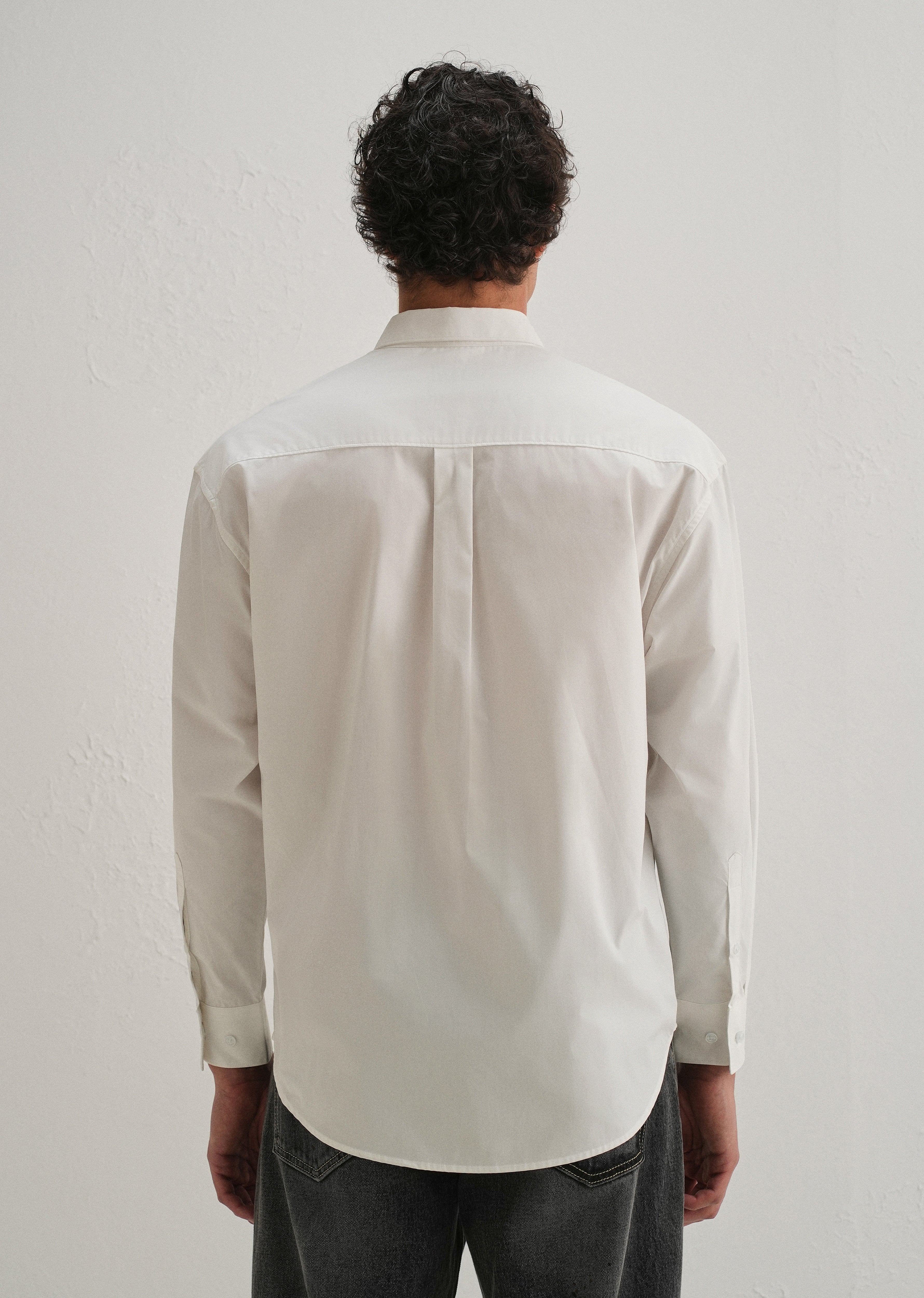 Mini Frame Accent White Cotton Shirt