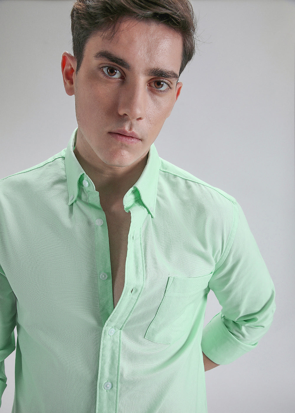 Mint Green Cotton Oxford Shirt