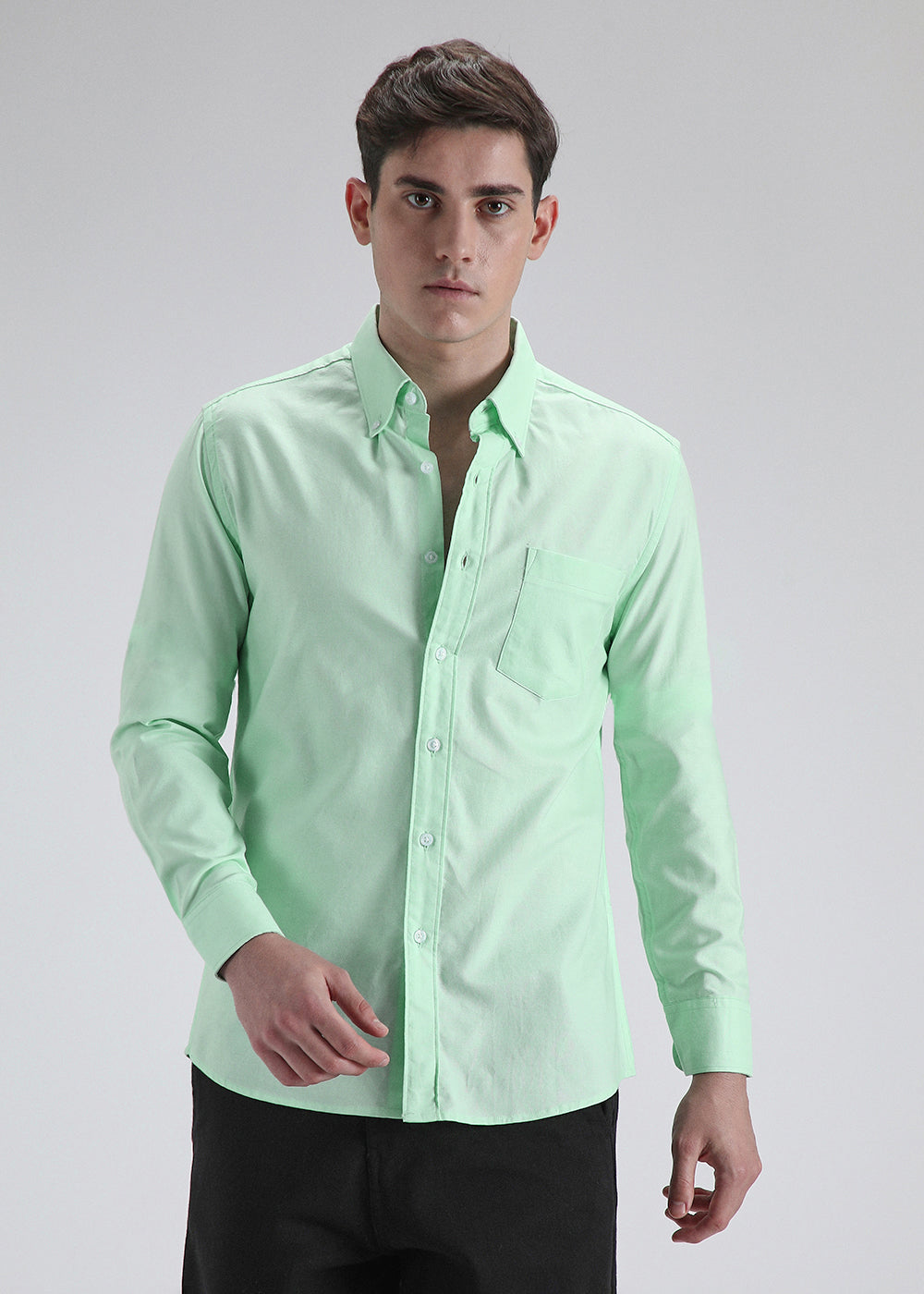 Mint Green Cotton Oxford Shirt