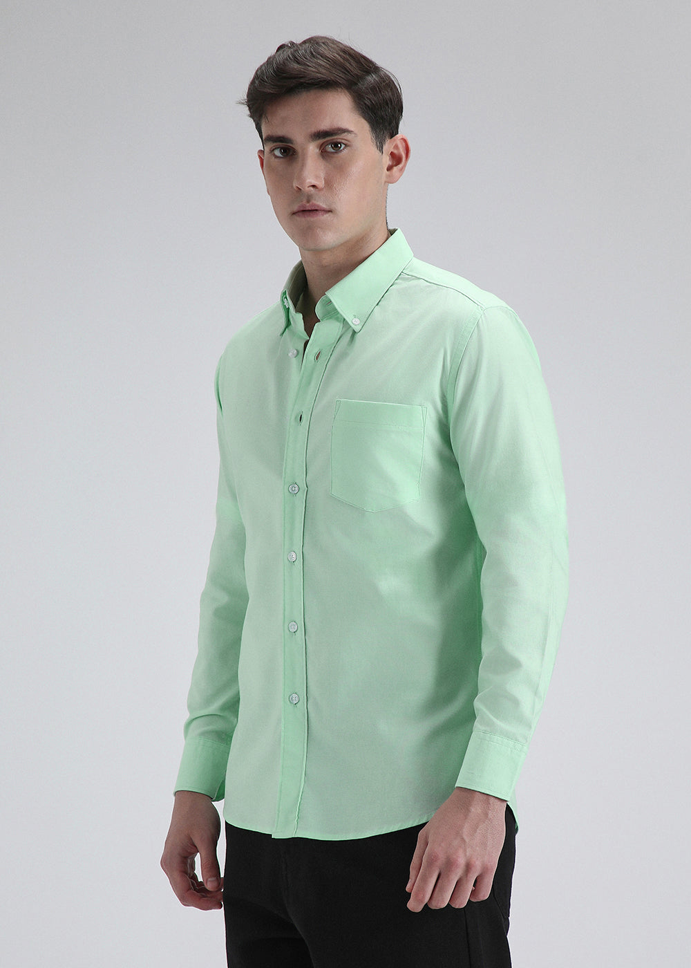 Mint Green Cotton Oxford Shirt