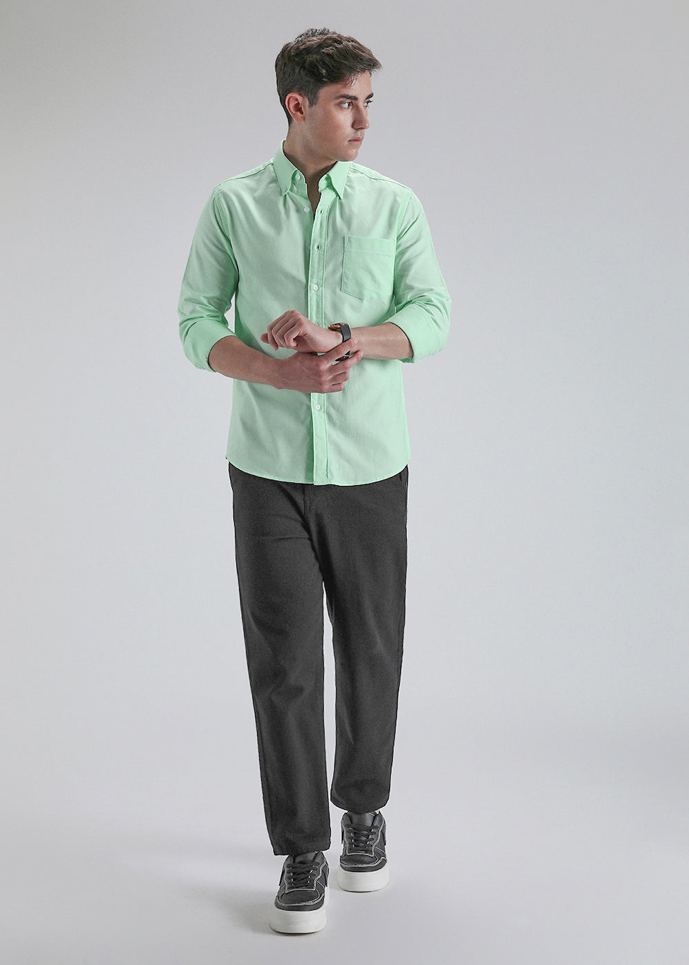 Mint Green Cotton Oxford Shirt