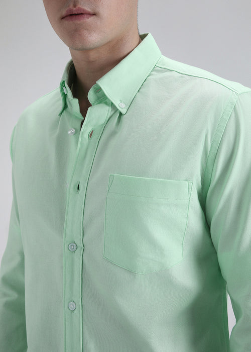 Mint Green Cotton Oxford Shirt