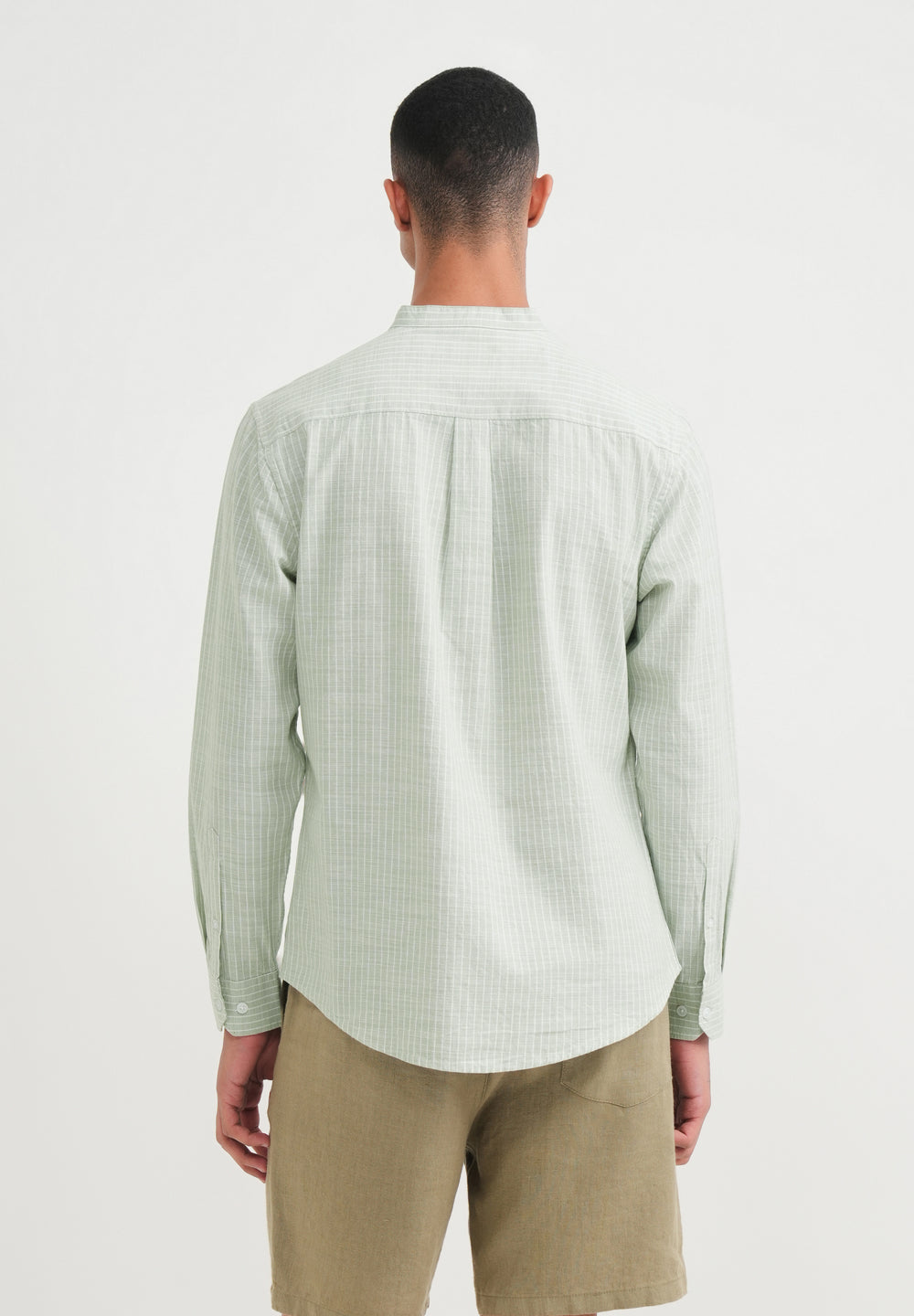 Mint Green Cotton Stripe Shirt