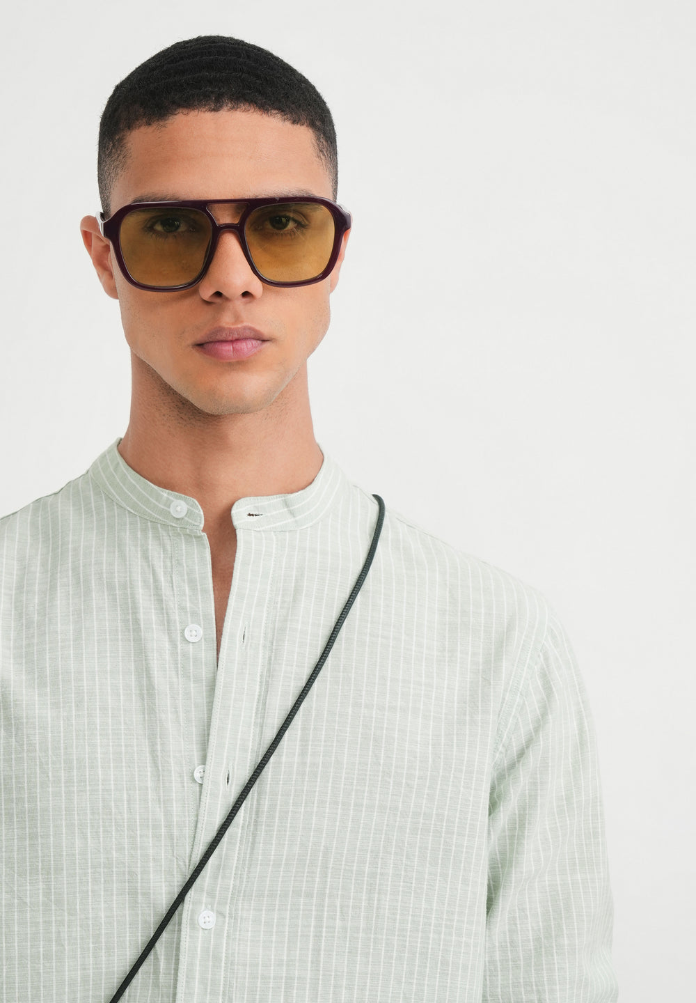 Mint Green Cotton Stripe Shirt