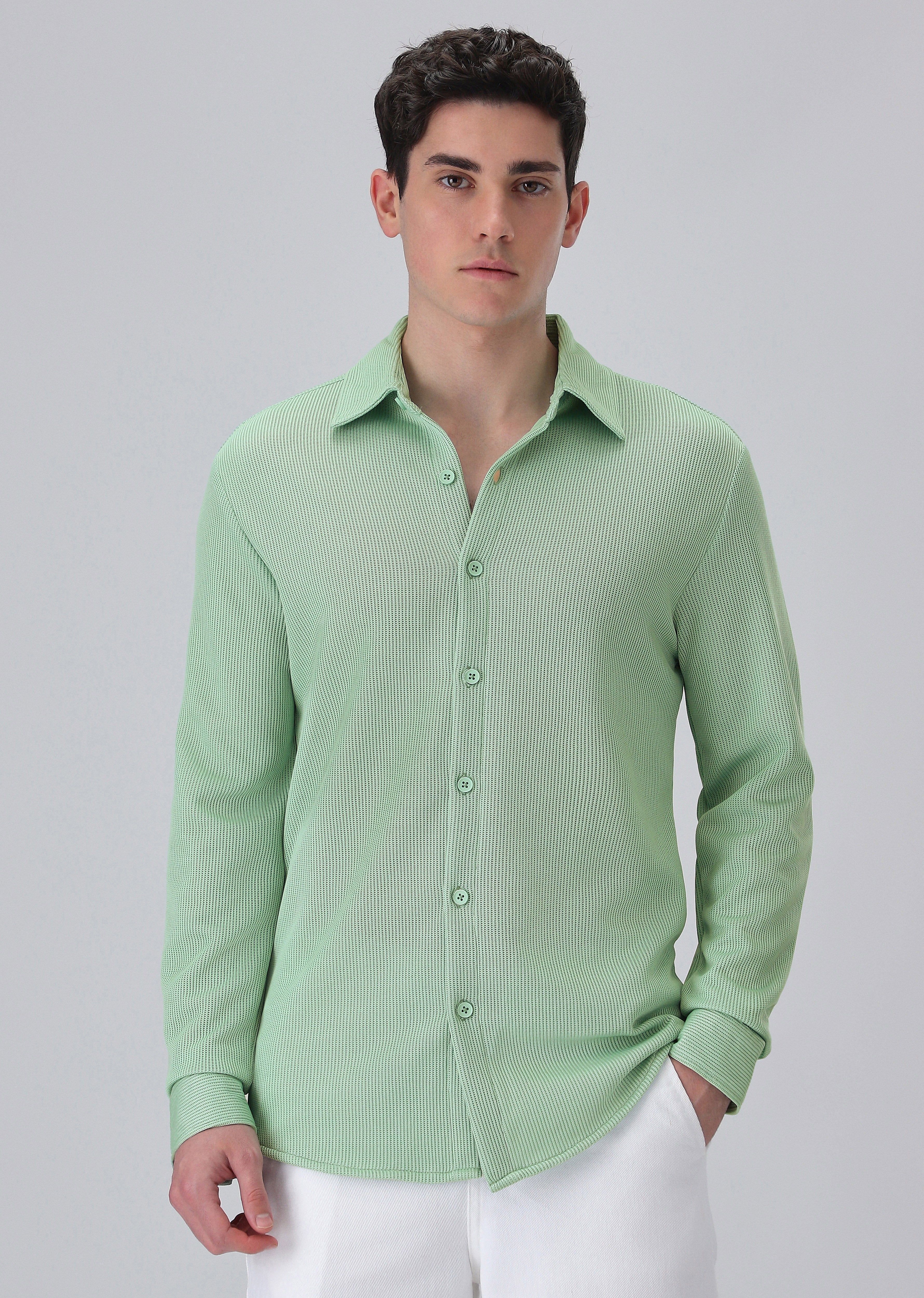 Mint Green Knitted Shirt