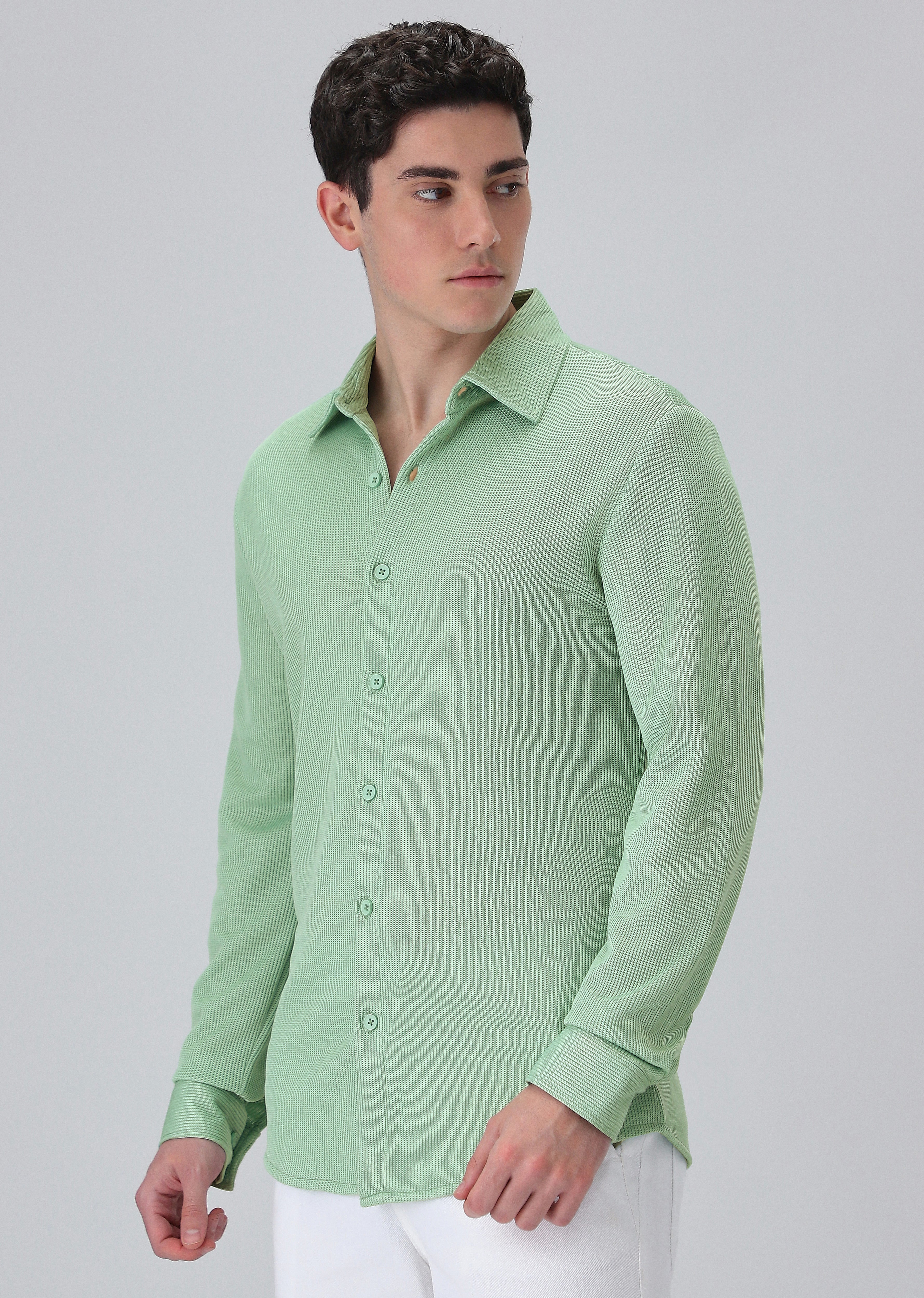 Mint Green Knitted Shirt