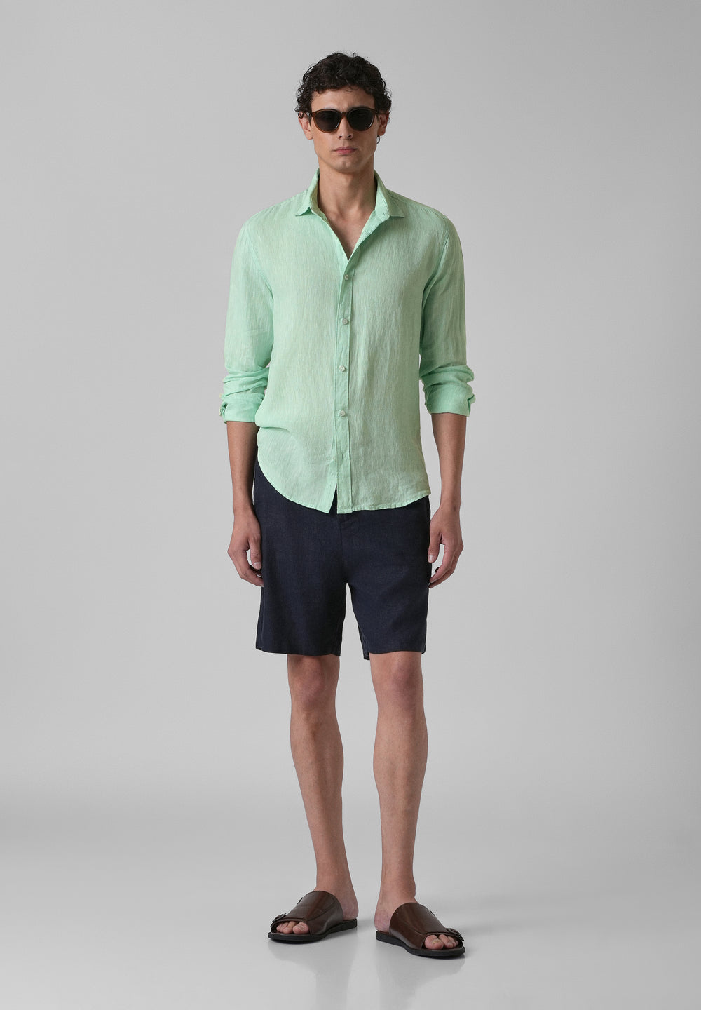 100% Pure Irish Mint Green Linen Shirt
